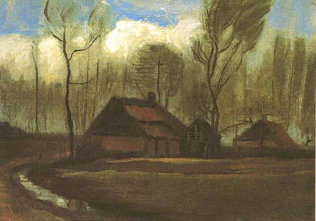 Vincent Van Gogh Farmhouse Among Trees